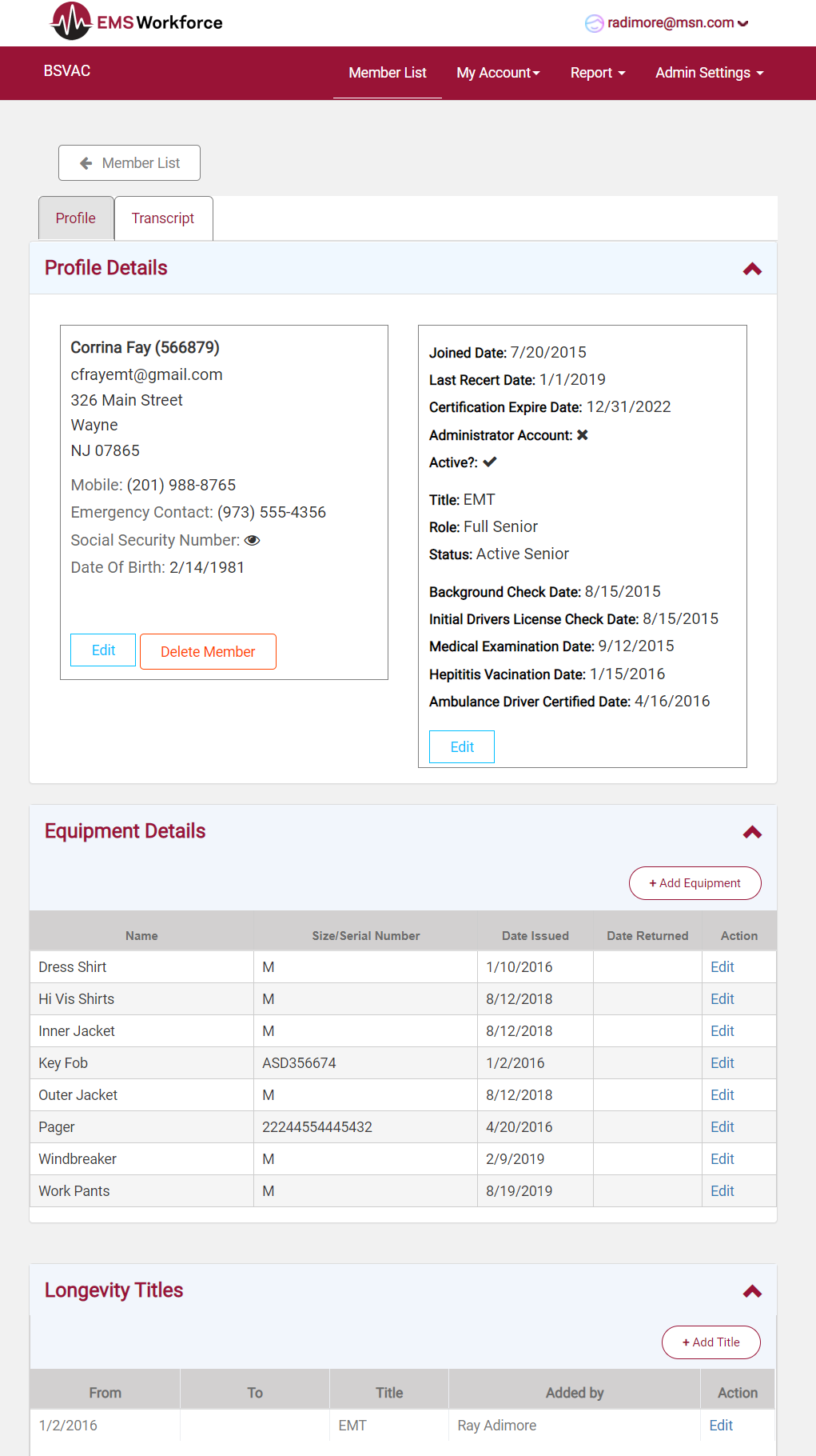 Build individual EMT profiles